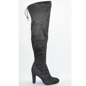 New! Sam Edelman 'Kent' Size 10 Over-the-Knee Dark Gray Suede Boots OTK T9